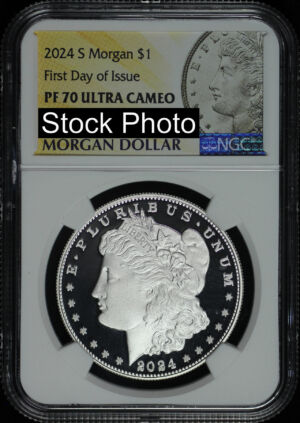 Obverse of this 2024-S Morgan Dollar NGC PF-70 UC First Day of Issue
