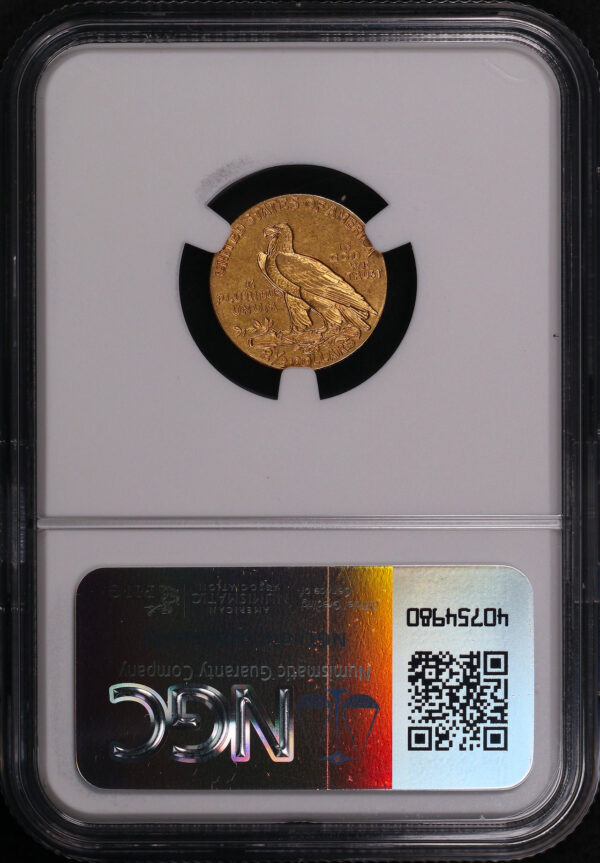 Reverse of this 1908 Indian $2.5 NGC AU-58