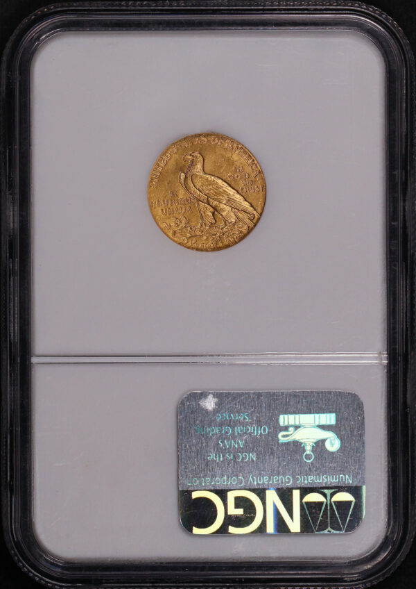 Reverse of this 1908 Indian $2.5 NGC MS-64