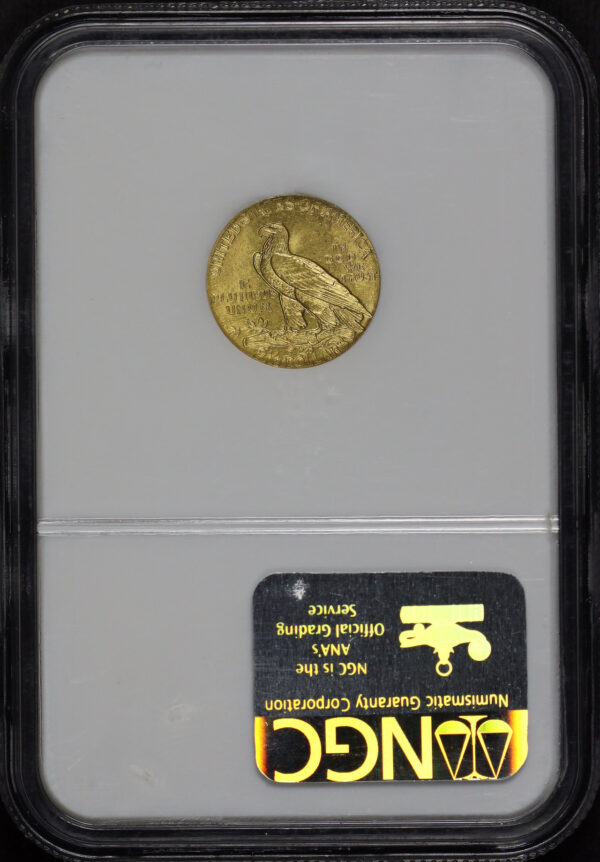 Reverse of this 1908 Indian $2.5 NGC MS-64