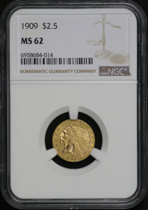 Obverse of this 1909 Indian $2.5 NGC MS-62