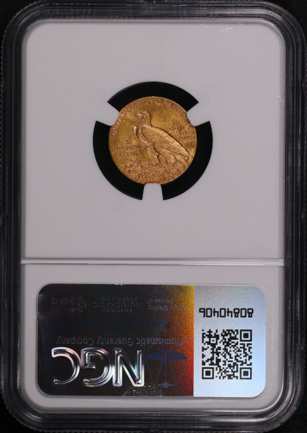 Reverse of this 1909 Indian $2.5 NGC MS-63