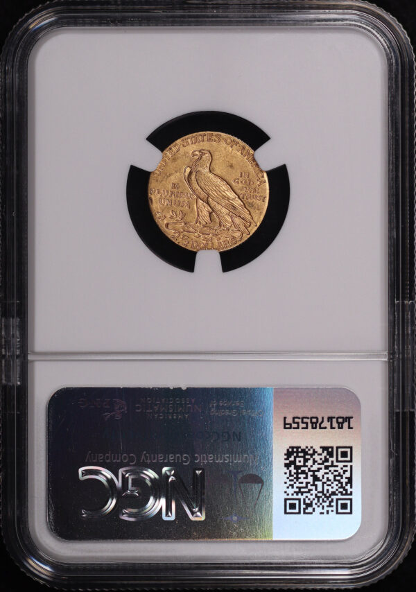 Reverse of this 1910 Indian $2.5 NGC MS-62