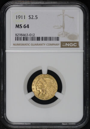 Obverse of this 1911 Indian $2.5 NGC MS-64