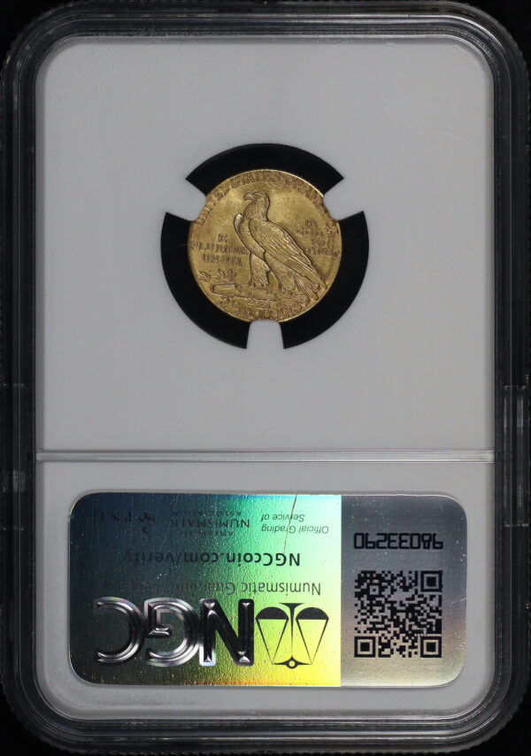 Reverse of this 1911 Indian $2.5 NGC MS-64