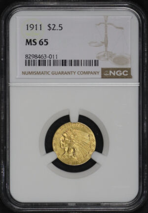 Obverse of this 1911 Indian $2.5 NGC MS-65