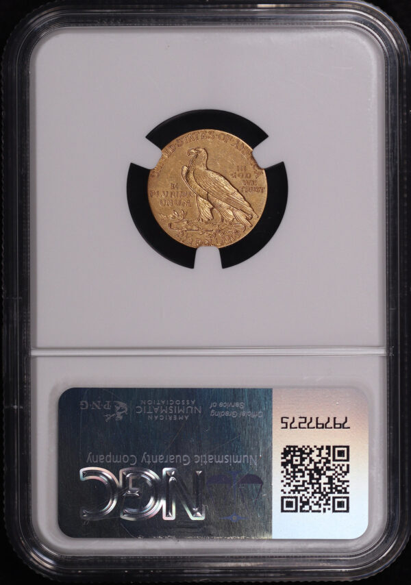 Reverse of this 1911-D Strong D Indian $2.5 NGC AU-55