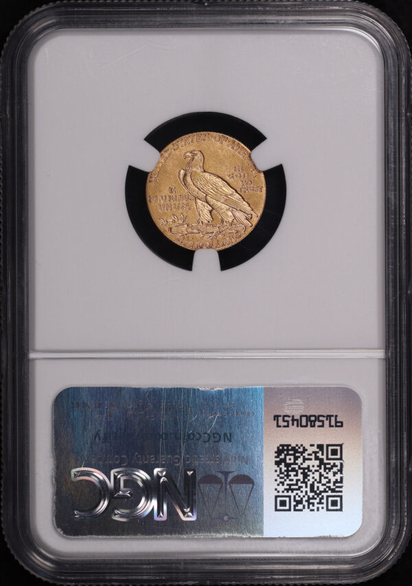 Reverse of this 1911-D Strong D Indian $2.5 NGC AU-58