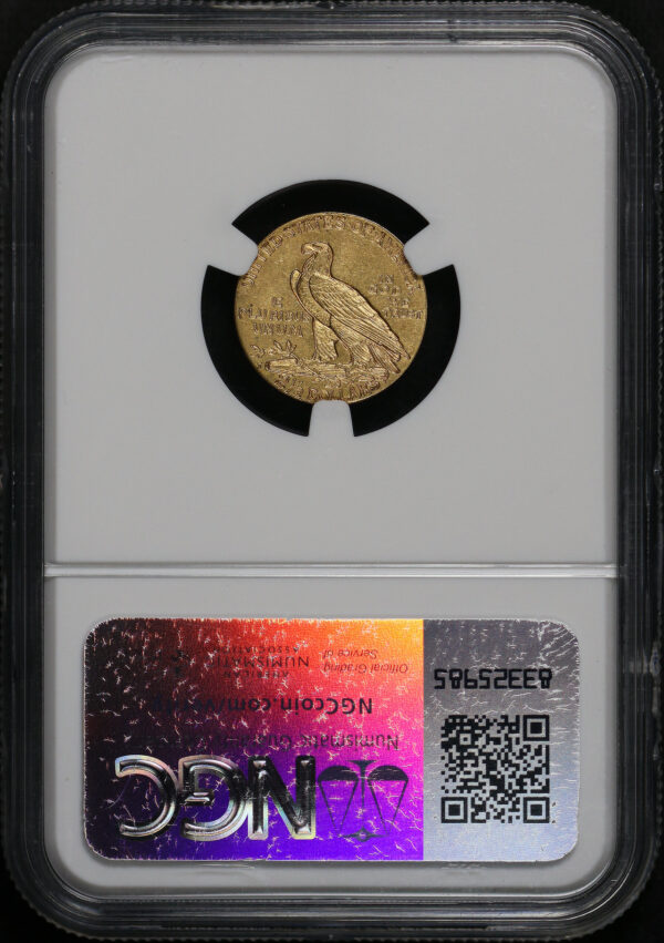 Reverse of this 1911-D Indian $2.5 NGC MS-61