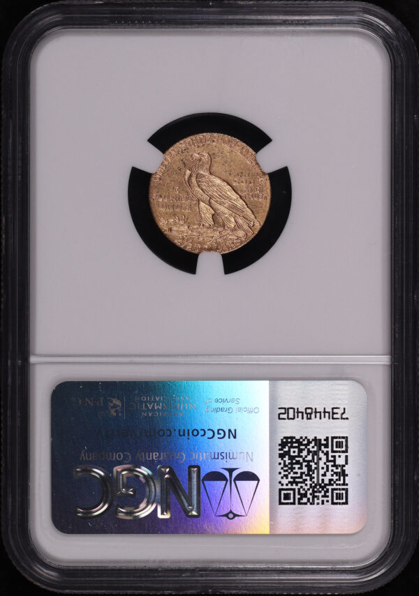Reverse of this 1911-D Strong D Indian $2.5 NGC MS-61