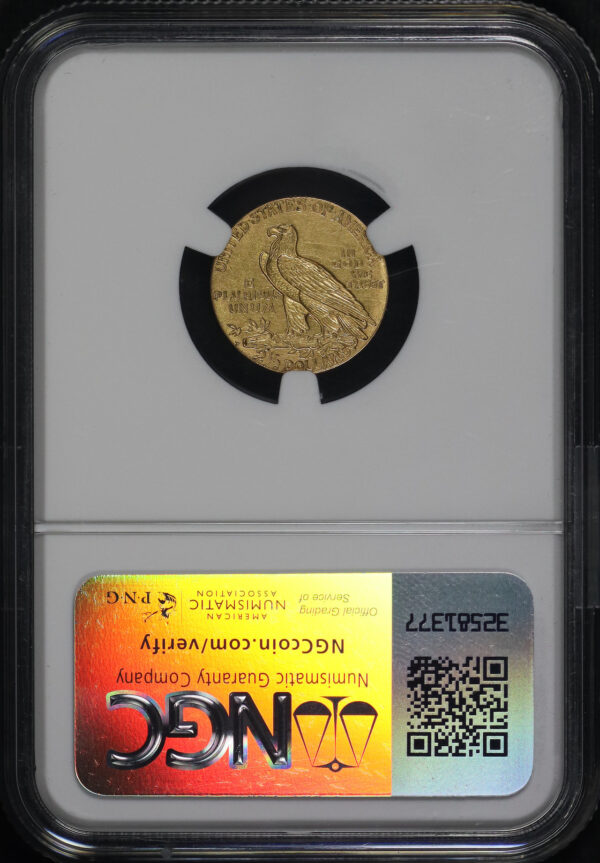 Reverse of this 1911-D Indian $2.5 NGC UNC Details Cleaned 