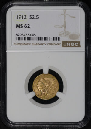 Obverse of this 1912 Indian $2.5 NGC MS-62
