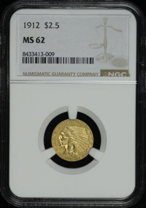 Obverse of this 1912 Indian $2.5 NGC MS-62