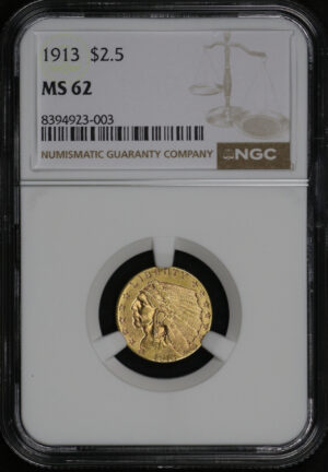 Obverse of this 1913 Indian $2.5 NGC MS-62