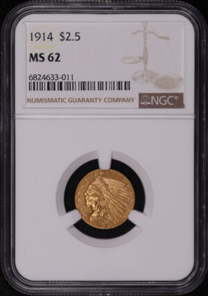 Obverse of this 1914 Indian $2.5 NGC MS-62