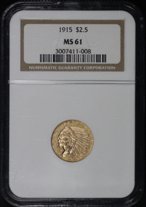 Obverse of this 1915 Indian $2.5 NGC MS-61