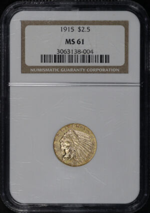 Obverse of this 1915 Indian $2.5 NGC MS-61