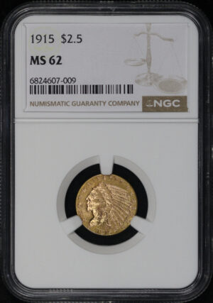 Obverse of this 1915 Indian $2.5 NGC MS-62
