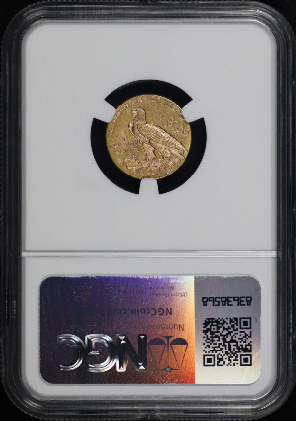 Reverse of this 1915 Indian $2.5 NGC MS-62