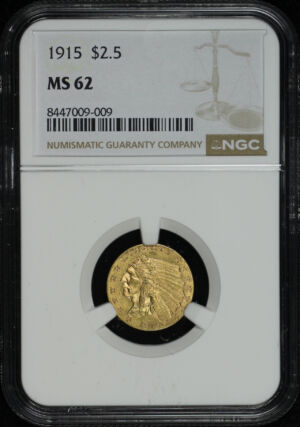 Obverse of this 1915 Indian $2.5 NGC MS-62