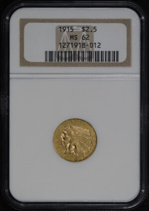 Obverse of this 1915 Indian $2.5 NGC MS-62