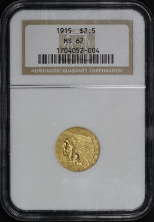 Obverse of this 1915 Indian $2.5 NGC MS-62