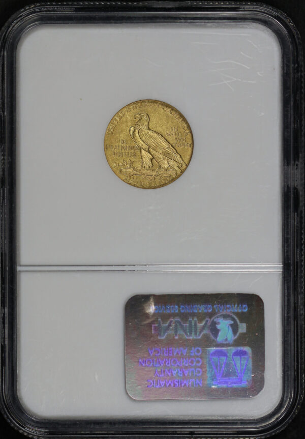 Reverse of this 1915 Indian $2.5 NGC MS-62