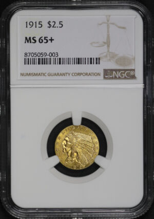 Obverse of this 1915 Indian $2.5 NGC MS-65+