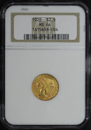 Obverse of this 1926 Indian $2.5 NGC MS-64