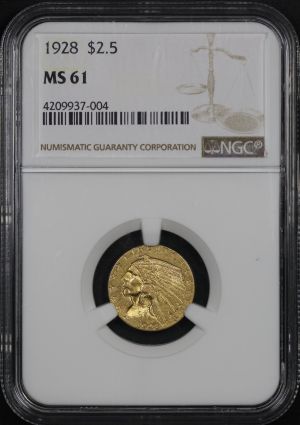 Obverse of this 1928 Indian $2.5 NGC MS-61