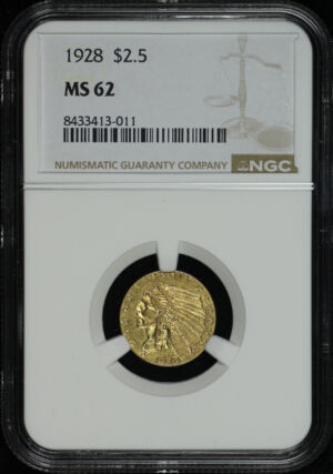 Obverse of this 1928 Indian $2.5 NGC MS-62