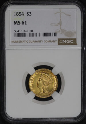 Obverse of this 1854 Three Dollar NGC MS-61