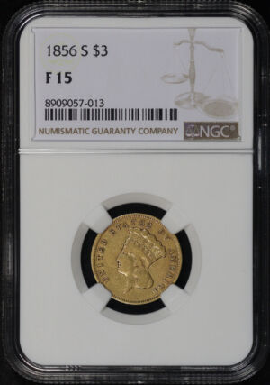 Obverse of this 1856-S Three Dollar NGC F-15