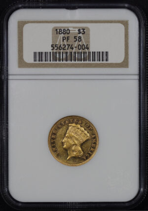 Obverse of this 1880 Three Dollar NGC PF-58
