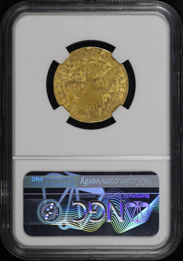 Reverse of this 1798 Large Eagle, Large 8, 13 Star Reverse Draped Bust $5 NGC MS-61