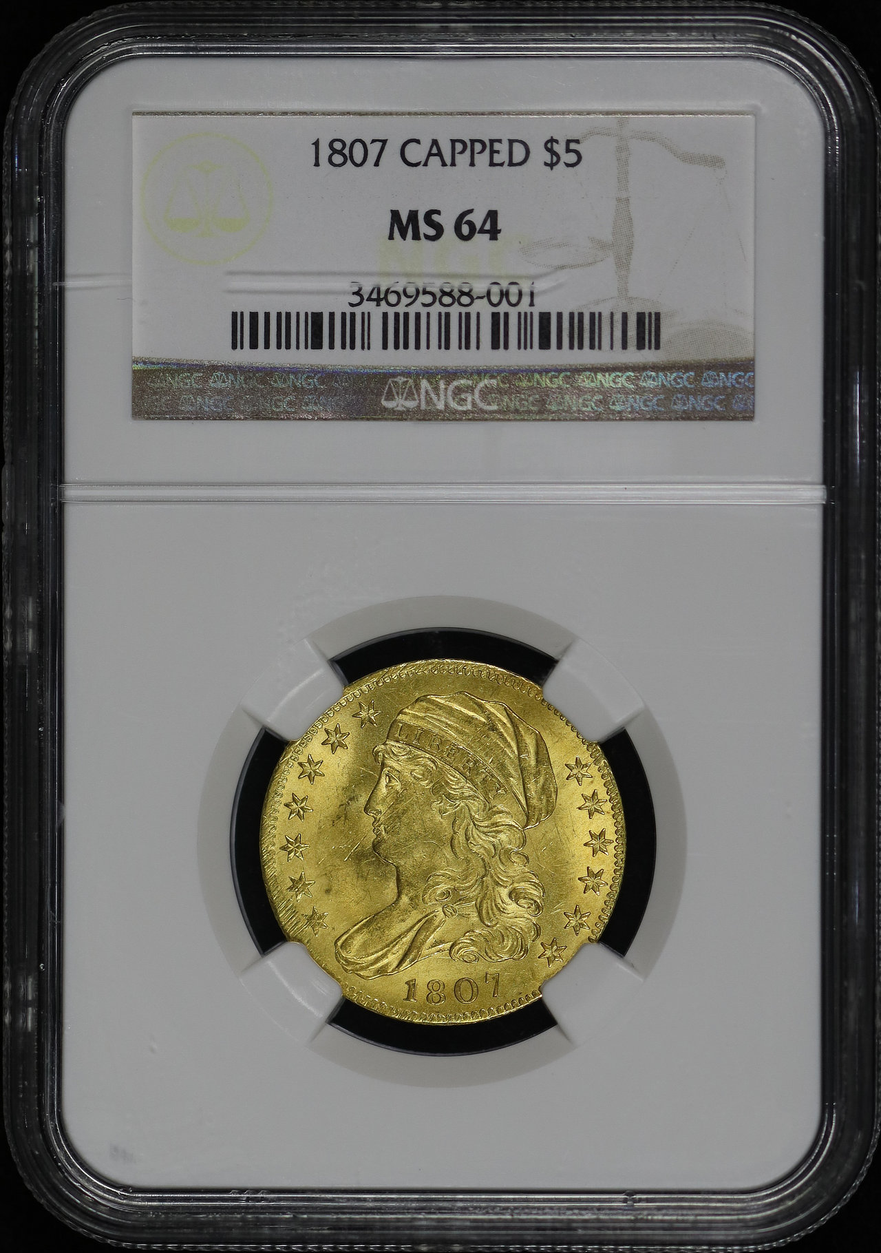 Obverse of this 1807 Capped Bust $5 NGC MS-64