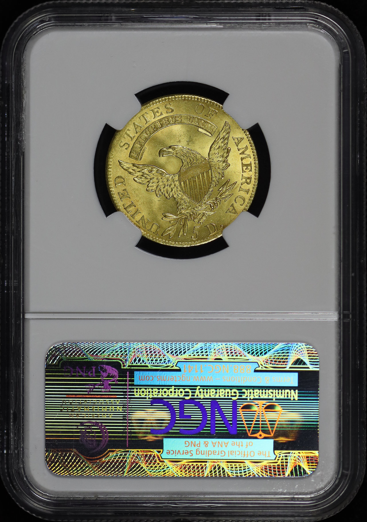 Reverse of this 1807 Capped Bust $5 NGC MS-64