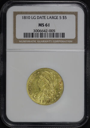 Obverse of this 1810 Large Date, Large 5 Capped Bust $5 NGC MS-61