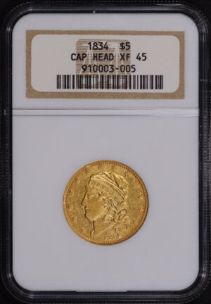 Obverse of this 1834 Capped Bust $5 NGC XF-45