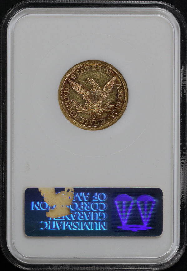 Reverse of this 1844-O Liberty Head $5 NGC MS-60