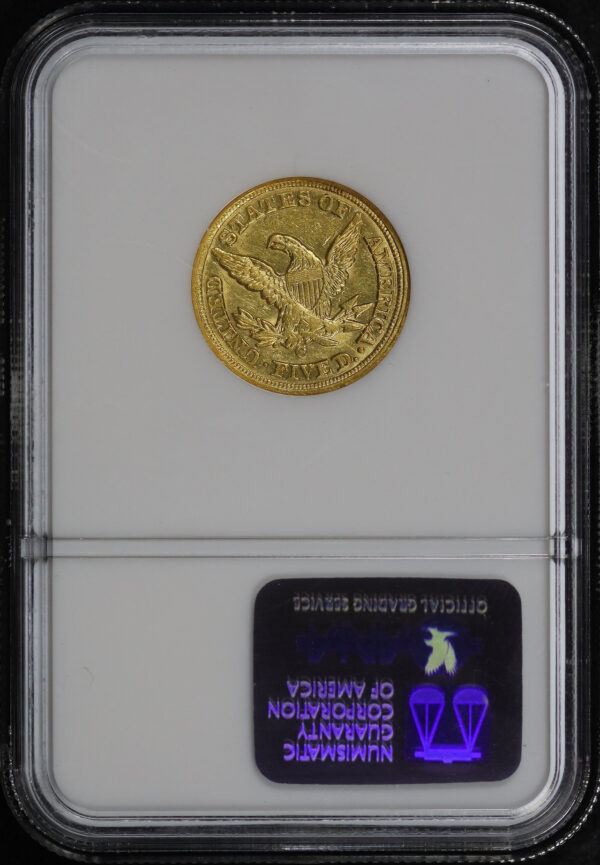 Reverse of this 1854-C Liberty Head $5 NGC AU-58