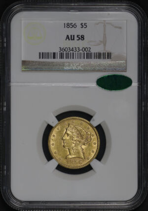 Obverse of this 1856 Liberty Head $5 NGC AU-58 CAC