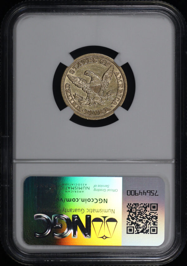 Reverse of this 1860-S Liberty Head $5 NGC XF-45