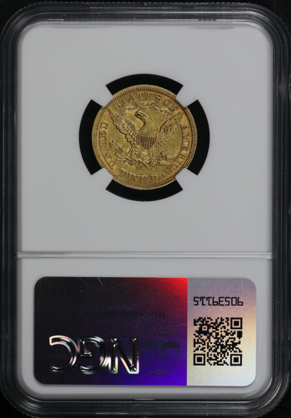 Reverse of this 1870-S Liberty Head $5 NGC AU-55