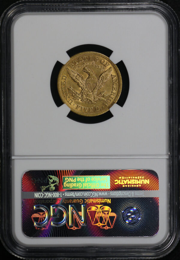 Reverse of this 1871-CC Liberty Head $5 NGC AU-58