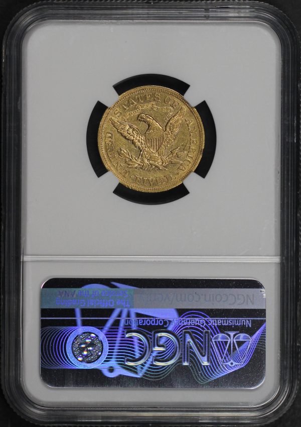 Reverse of this 1871-CC Liberty Head $5 NGC AU-58
