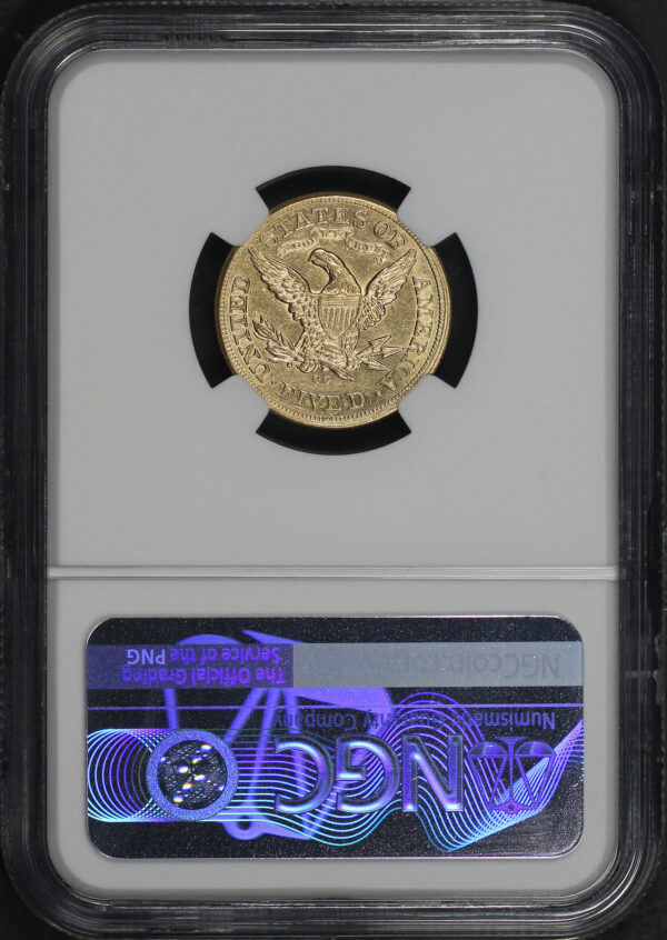 Reverse of this 1872-CC Liberty Head $5 NGC AU-55