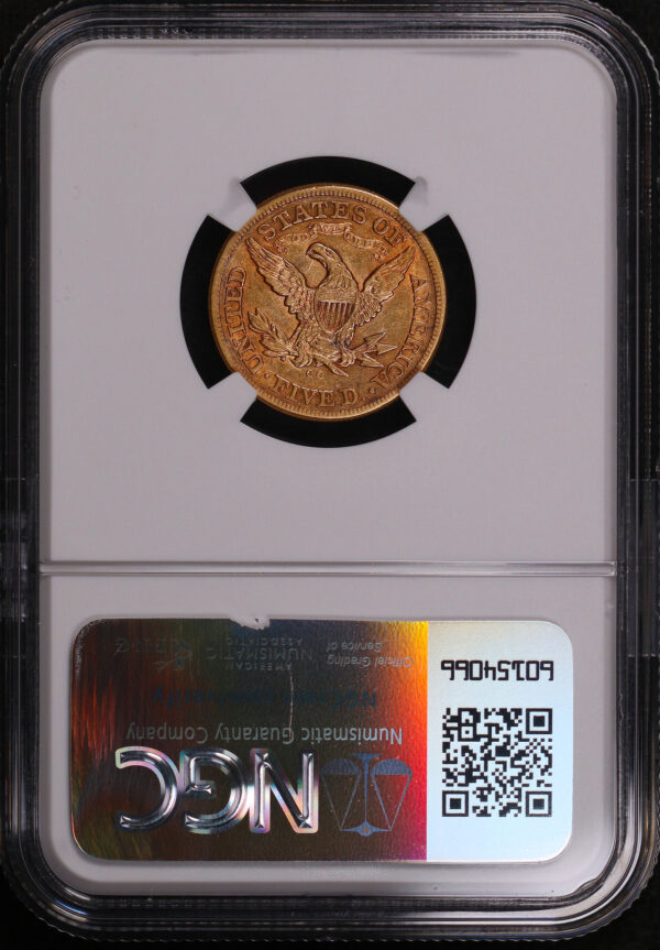 Reverse of this 1874-CC Liberty Head $5 NGC AU-50