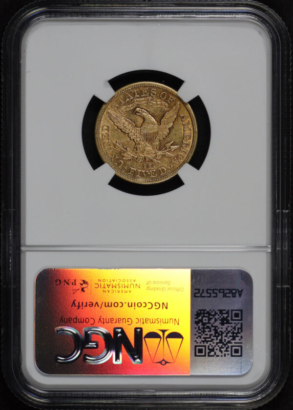 Reverse of this 1878-CC Liberty Head $5 NGC AU-55