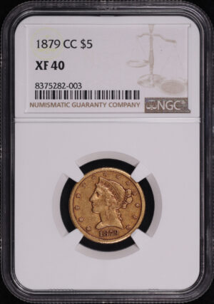 Obverse of this 1879-CC Liberty Head $5 NGC XF-40